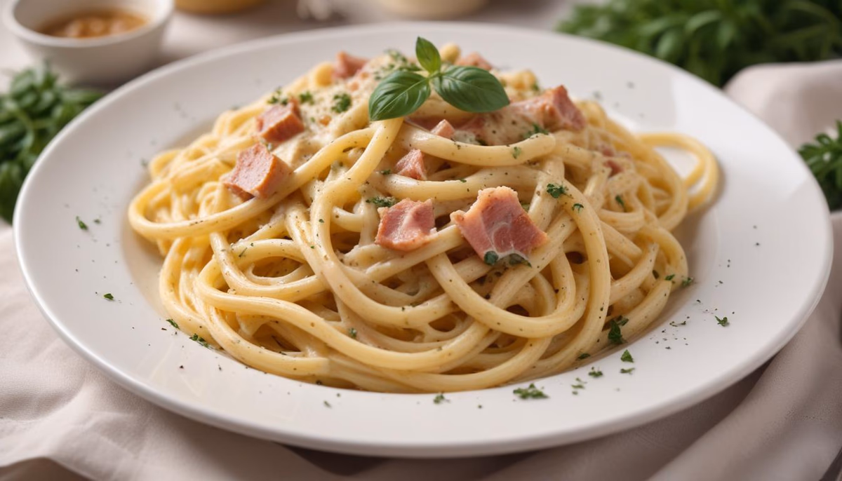 Air Fryer Italian Pasta Carbonara (Gluten-free)